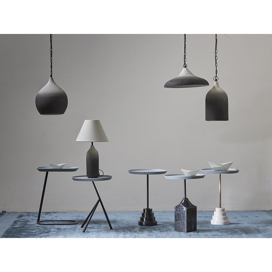 Столик кофейный sustainable collection, D38 см, серо-голубой/черный фото 2