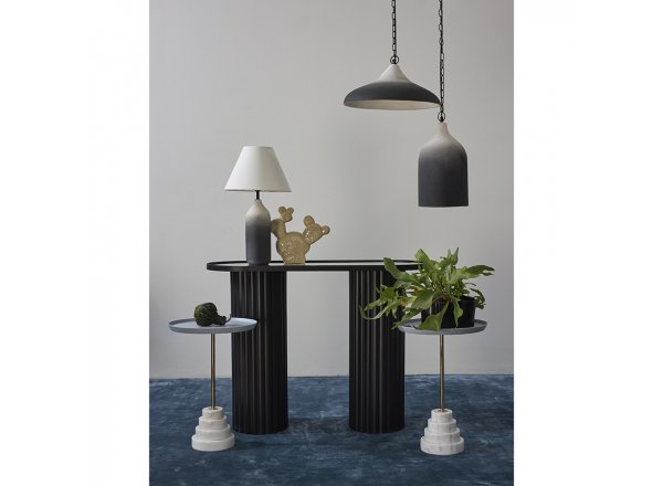 Столик кофейный sustainable collection, D38 см, серый/белый